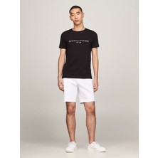 Erkek  Core Tommy Logolu T-Shirt - Siyah