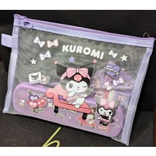 Kuromi My Melody Figürlü Büyük Boy Fileli Kalem Kutusu ve Kırtasiye Seti