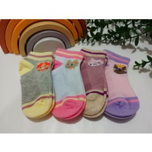 4'lü Morena Desen Kız Çocuk Patik Çorap