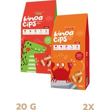 2 Paket 20 Gr. Sade Kinoa Cips For Kids Sevimli Dinozor ve Neşeli Yengeç