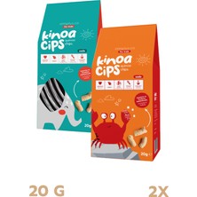 2 Paket 20 Gr. Sade Kinoa Cips For Kids Tatlı Fil ve Neşeli Yengeç