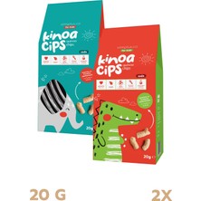 2 Paket 20 Gr. Sade Kinoa Cips For Kids Tatlı Fil ve Sevimli Dinozor