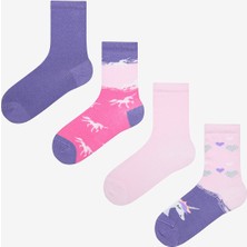 Penti Kız Çocuk Running Unicorn 4lü Çok Renkli Soket Çorap