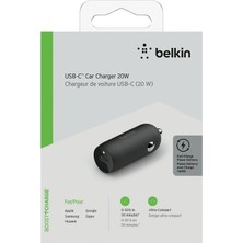 Belkin Usb-C Hızlı Araç Şarj Cihazı 20W Siyah