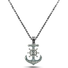 Brezza Lusso Jewelry Kaptanın Yolculuğu Denizci Çapa Erkek Gümüş Kolye