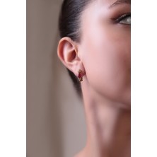 Çelikoğlu Kuyumculuk 14 Ayar Altın Pembe Taşlı Küpe 2,53 gr