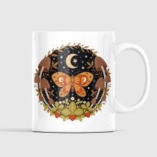 Kuppa Kuppa Kelebek Motifli Romantik Kahve Kupası