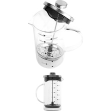 Vekorr 600 ml Şık Pratik Cam French Press Kahve Bitki Çayı Demleme Makinesi