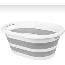 Silkyra Plastik Küçük Boy Katlanabilir Çamaşır Sepeti 25 Lt 55X35CM Gri Renk