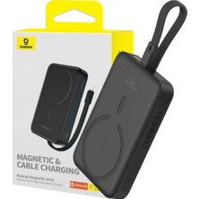 Baseus Magnetic Mini Magsafe 10000MAH 20W Lightning Kablolu Powerbank iPhone 11 12 13 14 Serisi Uyumlu!