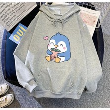 Kids Face Özel Tasarım Kapüşonlu Çikolatalı Smoothie Baskılı Kışlık Yeni Trend Kız Çocuk Sweatshırt