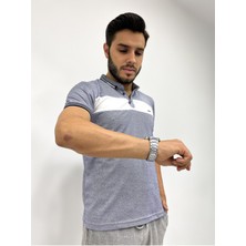 Erkek Yarım Düğmeli Kısa Kol Düğme Yaka Kahverengi Tişört