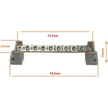 Meepo 8 Vidalı Faz Nötr Barası Ayaklı 15 x 1,5 mm