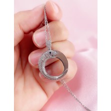 Neva Jewelry Taşlı Yuvarlak Yılan Kolye