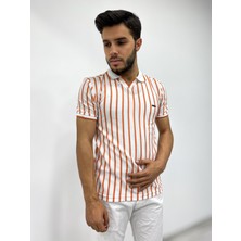 Çizgili Polo Yaka T-Shirt