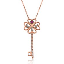 Cey jewelry Gümüş Anahtar Bayan Kolye