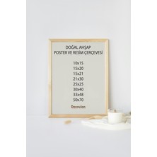 Doğal Ahşap Çerçeve -Boş Çerçeve-Resim Çerçevesi, Poster Puzzle Çerçevesi (Ön Korumalı,postersiz)