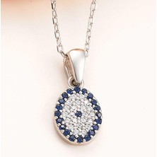 Cey jewelry Gümüş Oval Nazar Kadın Kolye