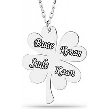 Cey jewelry Gümüş Dört Yaprak Isimli Yonca Bayan Kolye