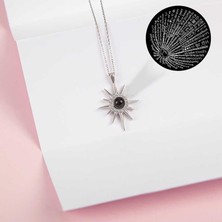 Cey jewelry Gümüş 100 Dilde Seni Seviyorum Kutup Yıldızı Kadın Kolye