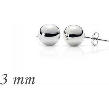 Cey jewelry Gümüş Top Küpe - 3 mm