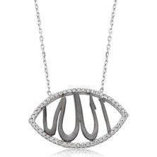 Cey jewelry Gümüş Allah Yazılı Bayan Kolye