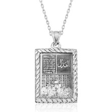 Cey jewelry ​gümüş Fatiha ve Esma'ül Hüsna Yazılı Kolye