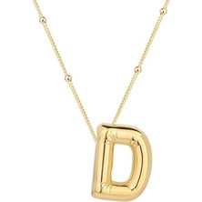 Cey jewelry Gümüş Gold Balon D Harfi Kadın Kolye