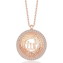 Cey jewelry Gümüş Rose Allah Yazılı Kadın Kolye