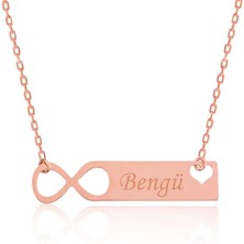 Cey jewelry Gümüş Rose Kişiye Özel Sonsuzluk Isimli Kolye