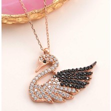 Cey jewelry Gümüş Rose Kuğu Kadın Kolye