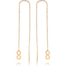 Cey jewelry Gümüş Zincirli Sonsuzluk Küpe