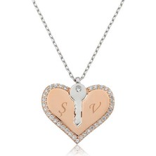 Cey jewelry Gümüş Kalbimin Anahtarı Kolye