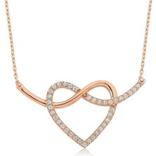 Cey jewelry Gümüş Sonsuzluk Kalp Bayan Kolye