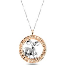 Cey jewelry Gümüş Rose Koç Burcu Kolye