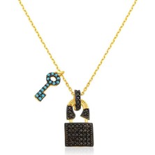 Cey jewelry Gümüş Kalbimin Anahtarı Bayan Kolye