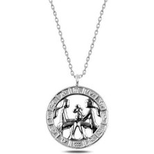 Cey jewelry ​​gümüş Ikizler Burcu Kolye