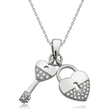 Cey jewelry ​gümüş Kalbimin Anahtarı Kolye