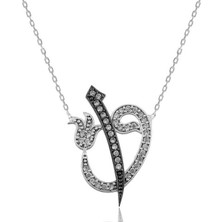 Cey jewelry Gümüş Elif Vav Bayan Kolye