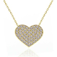 Cey jewelry Gümüş Gold Kalp Kadın Kolye