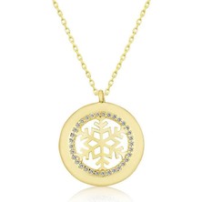 Cey jewelry Gümüş Gold Kar Tanesi Bayan Kolye