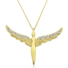 Cey jewelry ​gümüş Gold Kanatlı Melek Bayan Kolye