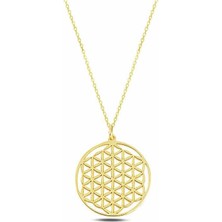 Cey jewelry ​​gümüş Gold Yaşam Çiçeği Kolye