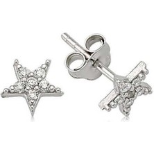 Cey jewelry Gümüş Yıldız Çivili Küpe