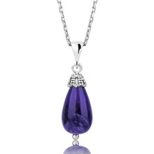 Cey jewelry Gümüş Ametist Taşlı Bayan Kolye