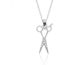 Cey jewelry Gümüş Makas Bayan Kolye