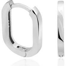 Cey jewelry Gümüş Taşsız J Kadın Küpe