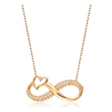 Cey jewelry Gümüş Kalpli Sonsuzluk Bayan Kolye