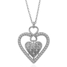 Cey jewelry Gümüş Kalp Sonsuzluk Kadın Kolye