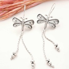 Cey jewelry Gümüş Telkari Sallantılı Yusufçuk Kadın Küpe